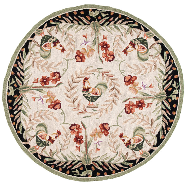 Kinchen Hand Hooked Wool Floral Rug