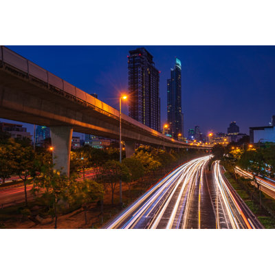 Cityscape Twilight Skyline - Wrapped Canvas Print