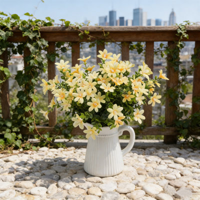6 PCS Fleurs Artificielles Extérieures Faux Plantes Fleurs Verdure Plastique Fleurs Ferme Arbustes Jardin Cimetière Grave Cuisine Décor