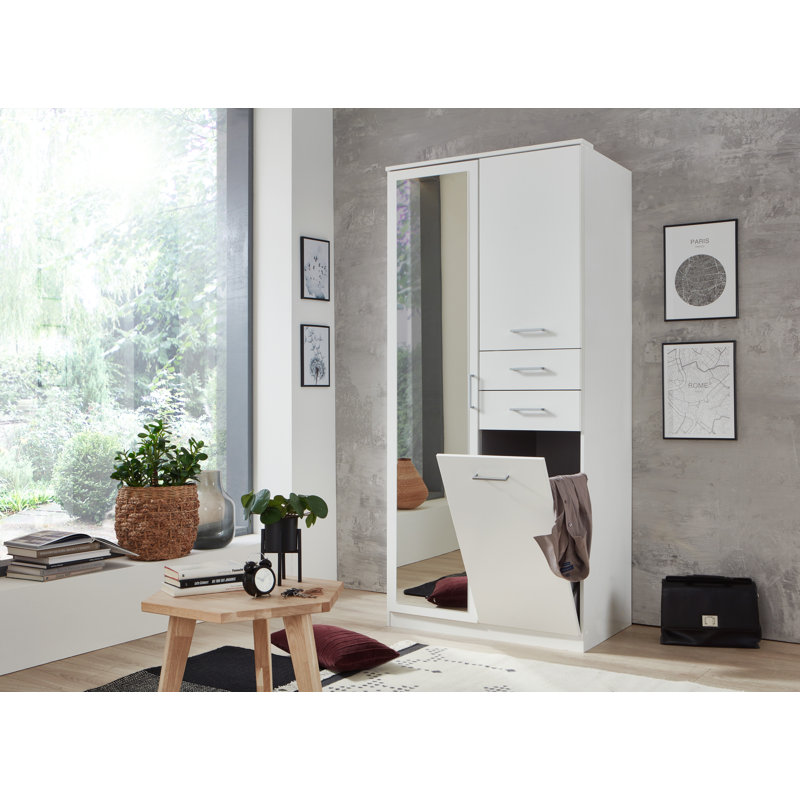 Berengarius 1 Door Manufactured Wood Wardrobe, White