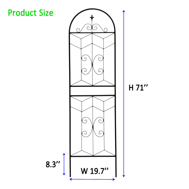 Paquet de 4 treillis de jardin en métal 71 po x 19,7 po antirouille pour plantes grimpantes