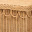 Braided Border And Scalloped Edges Bohemian Bench Made Of Natural Engineered Wood, Wide Rectangular Seat, Fully Assembled, Honey - Toned, 48.39 In Width, 16.37 Depth, 17.46 Height, 19.95 Lb Assembled