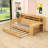 Wooden Daybed with Storage Shelves,  Trundle Bed and Study Desk-1630810311-1630810307