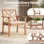 Ensemble de conversation 3 pièces en bois d'acacia avec coussins et table d'appoint werph, ensemble de mobilier d'extérieur pour balcon, cour, bord de piscine