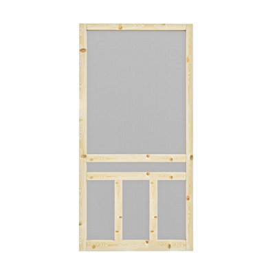 Screen  3 Bar 80-In Height White Primed Screen Door Slab Only
