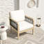 Fauteuil club d'extérieur en bois d'acacia avec corde tissée à la main-130564368