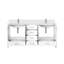 Ensemble de meuble-lavabo double avec plateau en marbre de culture et robinet-945839301