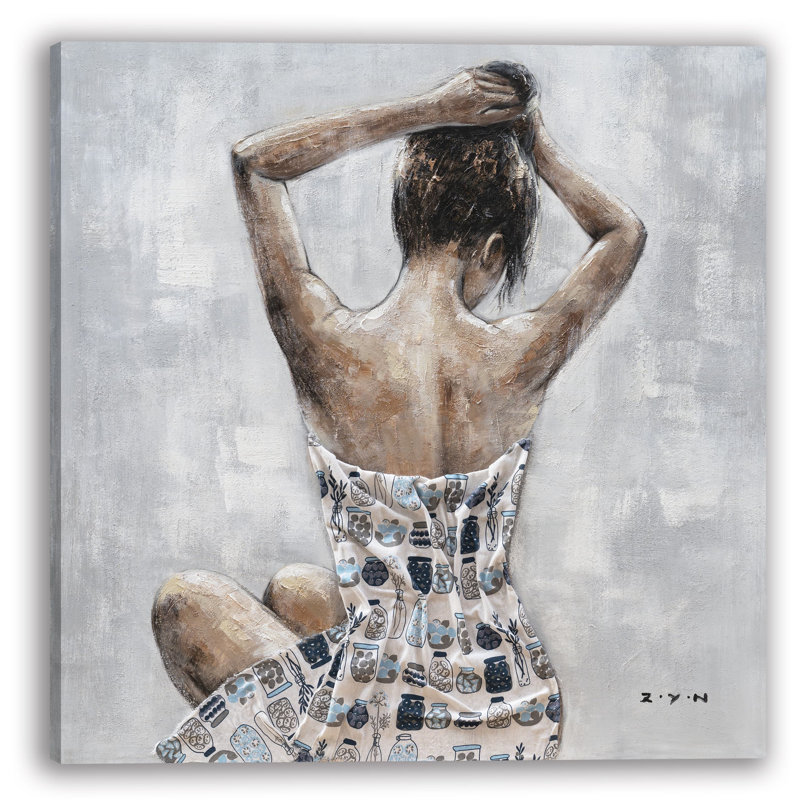 Élégante fantaisie sur toile, H 12 po x l 12 po x P 1 po