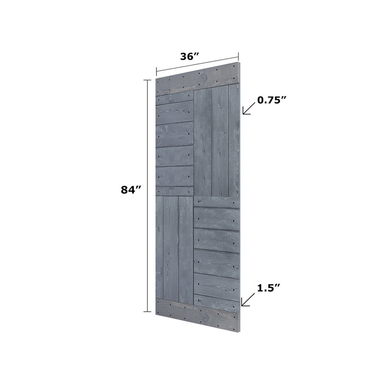 Porte de grange coulissante double en bois massif avec trousse de quincaillerie brevetée S Series - assemblage requis