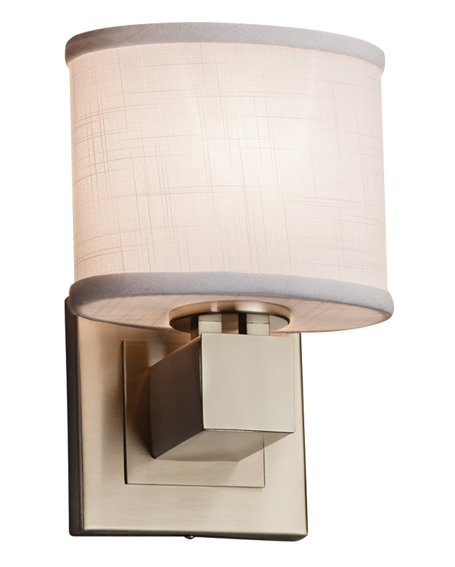 Favela Armed Sconce, White, Brushed Nickel