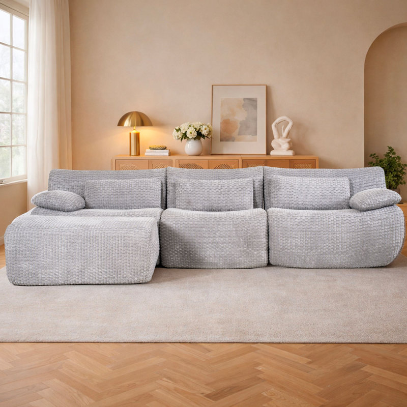 MIMO Oversized 2-Seat Modular Sectional Sofa, 3-Seat