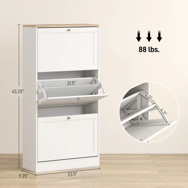 Petite armoire de rangement, armoire de rangement pour chaussures, armoire de rangement dissimulée pour chaussures