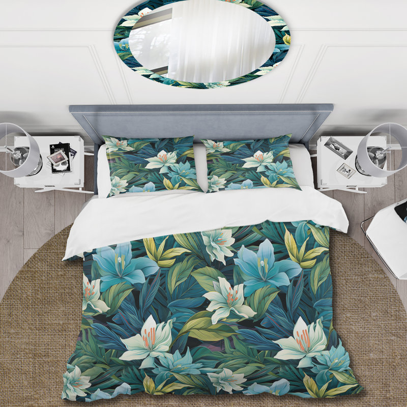 Tropic Mirage Ii Tropical Pattern Duvet Cover, King Duvet Cover + 2 King Shams