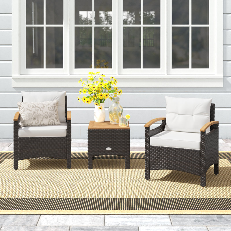 Andrnico Acacia 2 - Person Patio Conversation Set with Cushions
