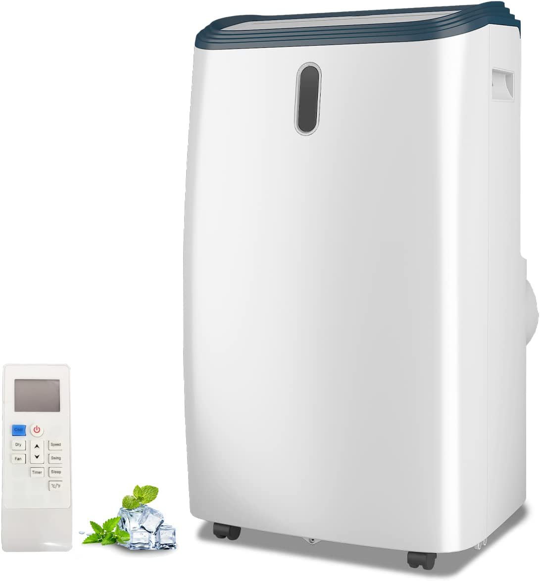 Costway 12,000 BTU Portable Air Conditioner Cools 750 Sq. ft. with Heater and Remote in White