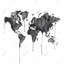 Carte du monde aquarelle - reproduction encadrée en noir mat pour la décoration-327357118