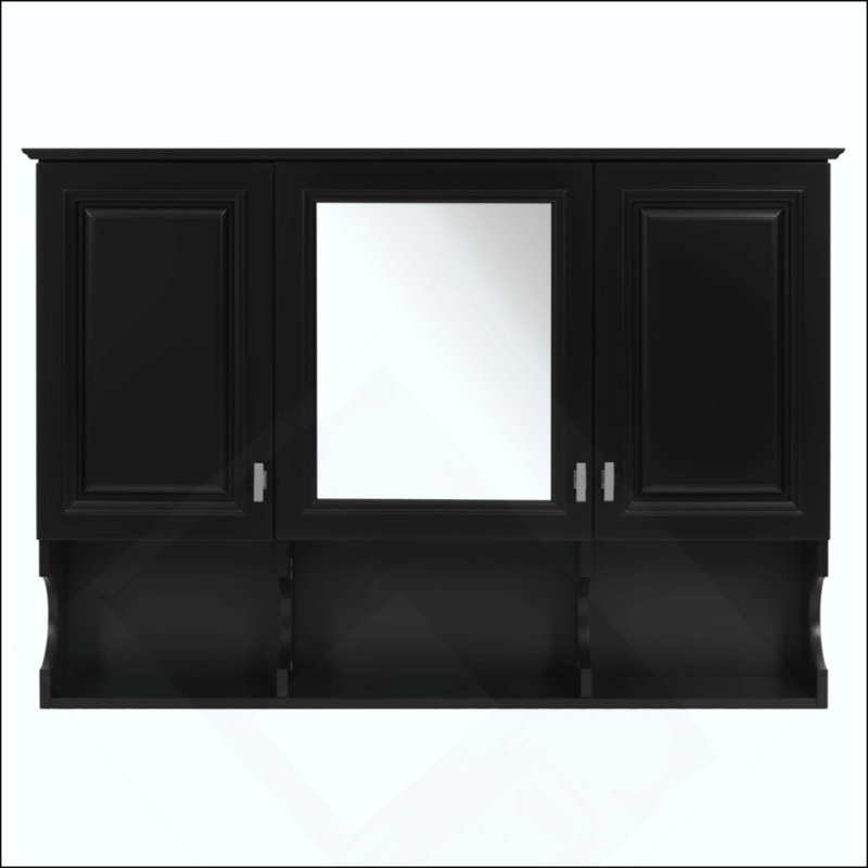 Armoire à pharmacie à miroir avec tablettes ouvertes, rangement mural avec portes et miroir, tablette réglable, armoire de rangement pour salle de bain au-dessus de la toilette
