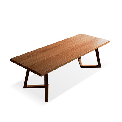 Tan Rectangular Solid Wood Butterfly Leaf  Dining Table