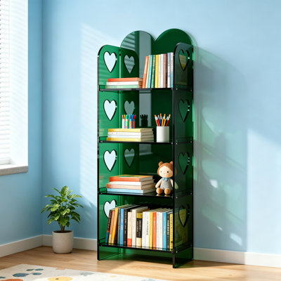 Green Heart Shape Acrylic Bookcase