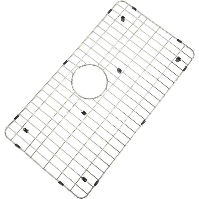 Grille en acier inoxydable et protecteurs pour évier simple avec drain arrière KDK, Chrome