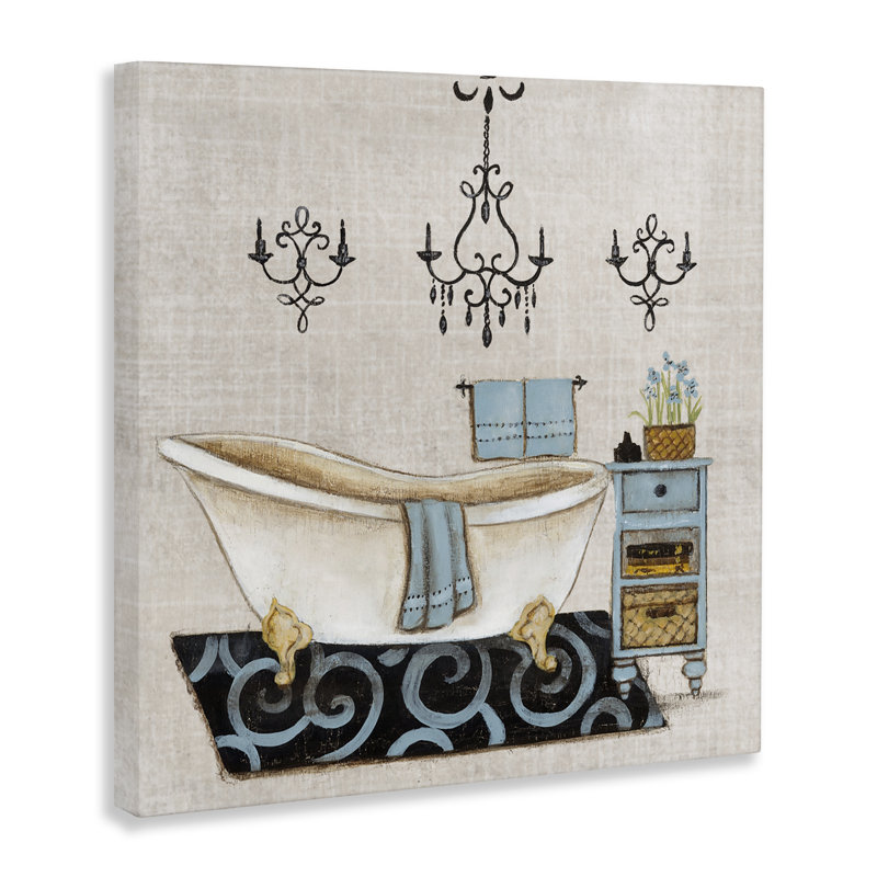 Toile de baignoire de relaxation bleue, design par Janet Tava, H 17 po x l 17 po