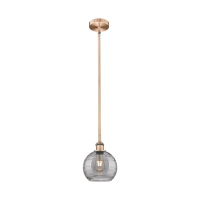 Edison Ellington Deco Swirl 1 Light Stem Hung Pendant-616-G1213