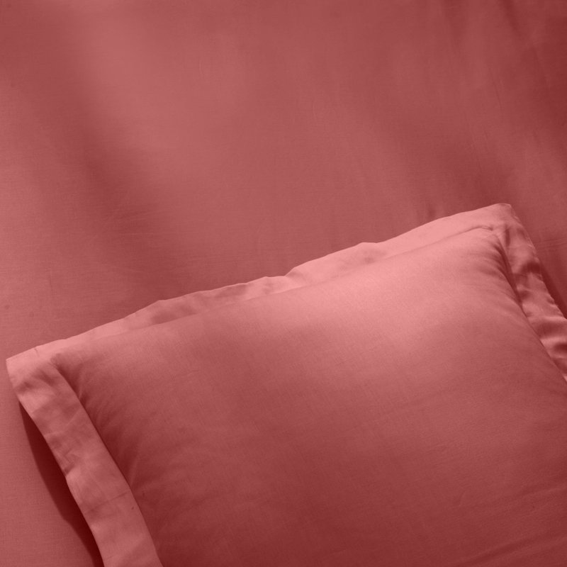 Lunete Egyptian Cotton Blend Modern & Contemporary Duvet Cover Set, Full / Queen Duvet Cover + 2 Pillow Shams, Blush