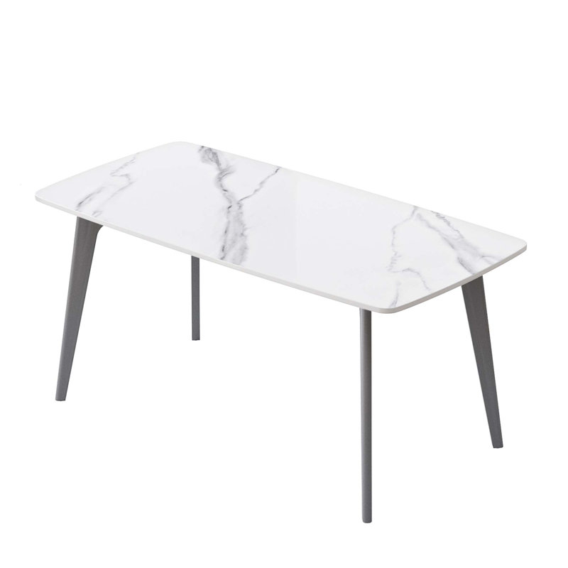 Table de salle à manger 62,99 po, Gris foncé, Blanc