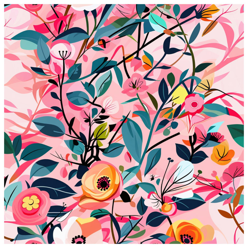 Tapisserie florale - Décoration murale nature, 68 po H x 80 po L avec 4 œillets