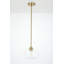 Suspension de 8 po à 1 lumière, fini or brossé mat, abat-jour en verre transparent, culot E26, idéal pour îlot de cuisine.-337527770-467796885