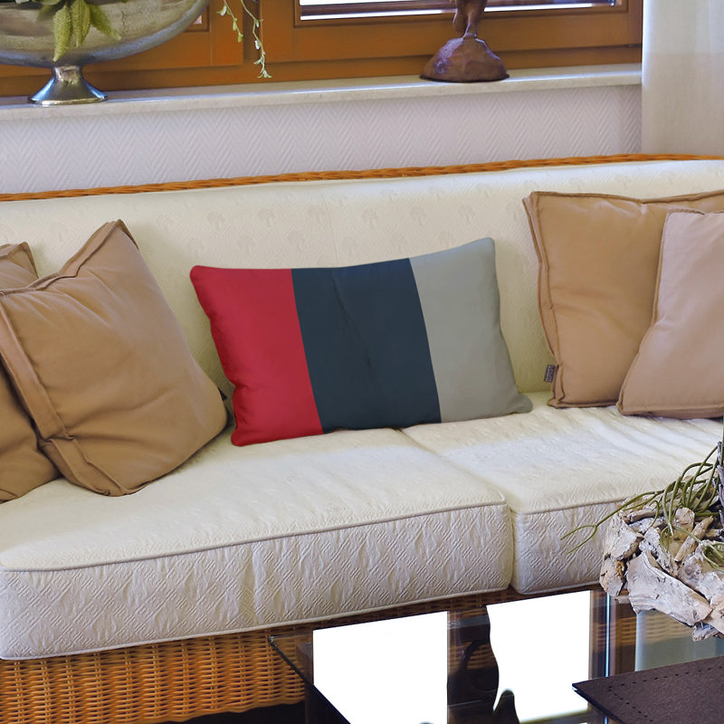 Housse de coussin lombaire Atlanta, Tennessee Red, Rose / bleu foncé / gris