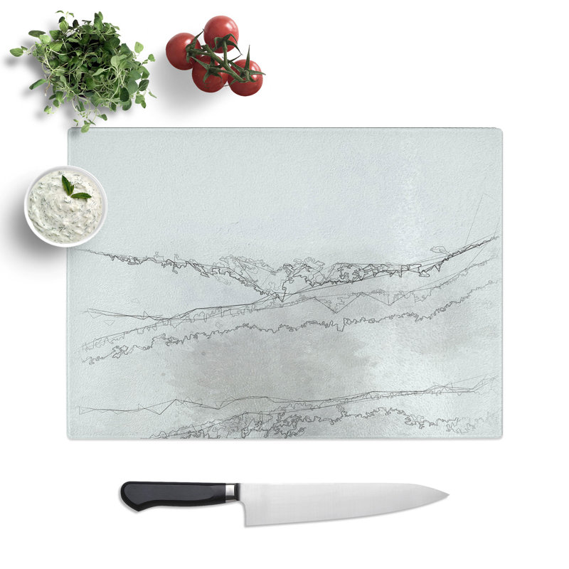 Tempered Glass Mountain Behind the Forest Layers Chopping Board, 20 cm x 28.5 cm