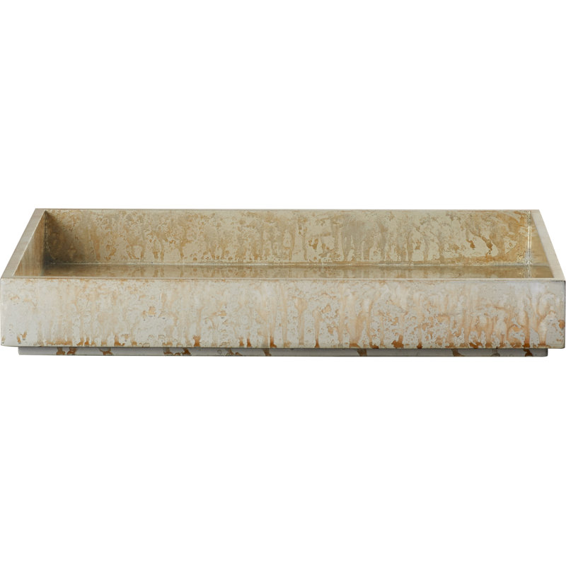 MDF Decorative Tray, 2.25" H x 18" D x 18" D, Champagne Silver