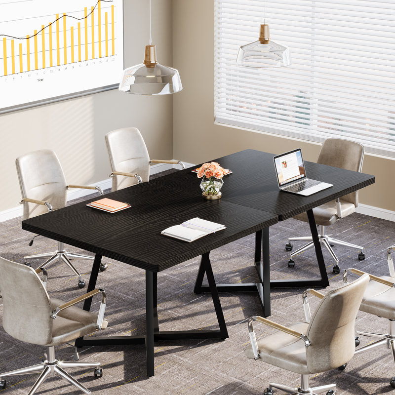 160 cm Rectangle Conference Table, Black/Black