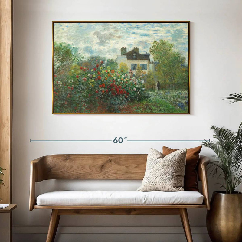 Le jardin de Monet à Argenteuil, 1873, 46 po x 31 po, Cadre flottant doré