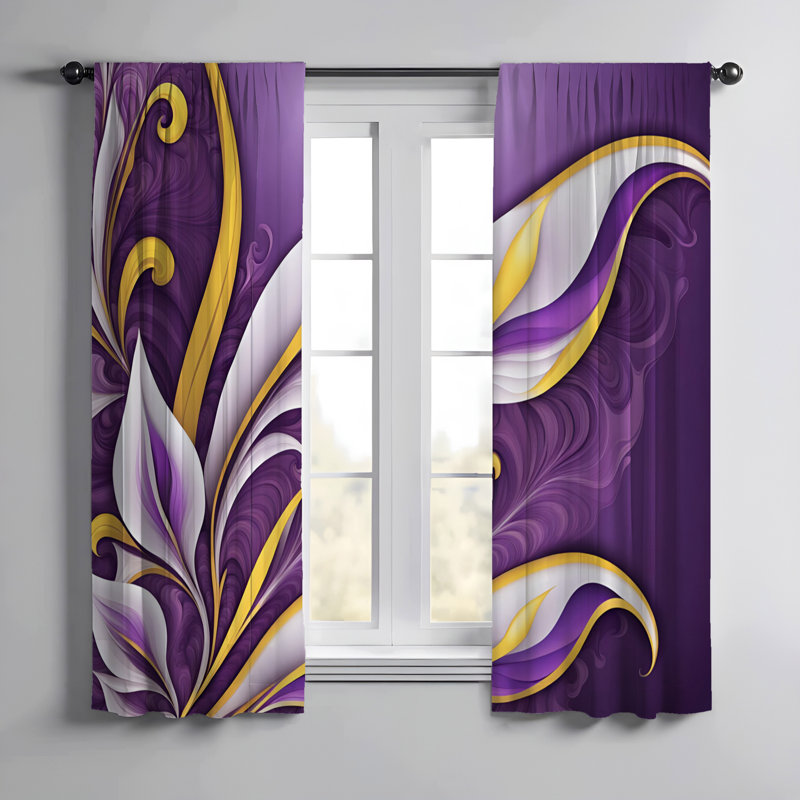 Paire de rideaux semi-transparents en polyester Gurmail, L 20 po x L 52 po