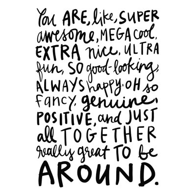 «Super Awesome», art textuel sur toile tendue