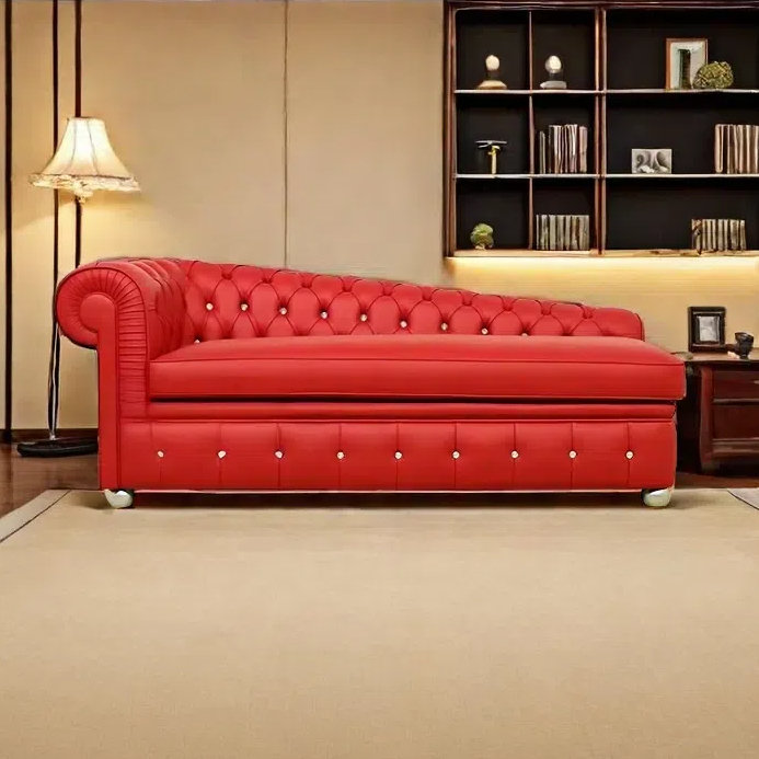 Chaise longue de loisir Neoclassical Home, Orienté à gauche (vu de face), Orangé, Argent argent