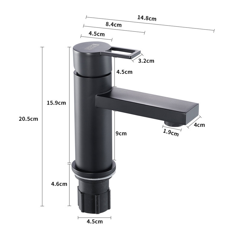 Bathroom Tap Basin Mixer with Single Lever