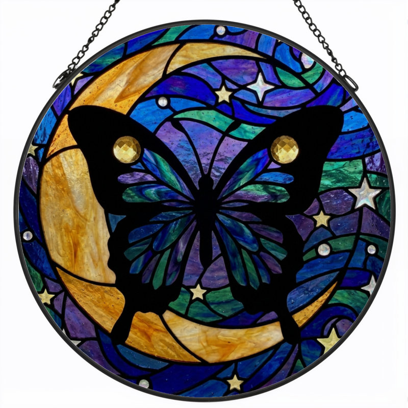 Panneau de vitrail papillon 12 "H 12"