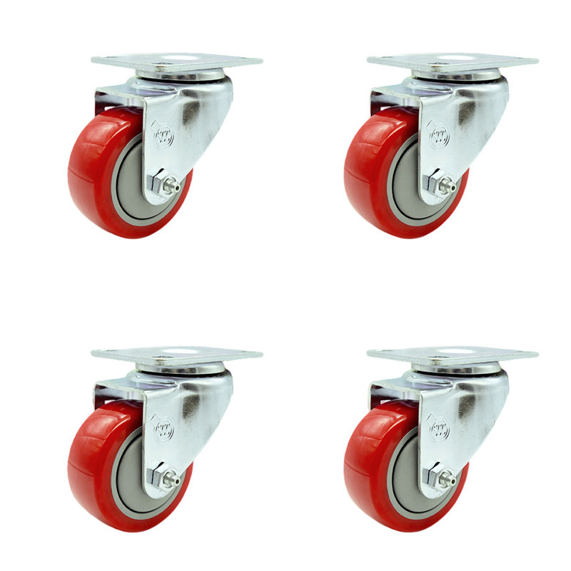 Roulettes en polyuréthane, Rouge