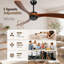 Ventilateur de plafond en bois de 183 cm (72 pouces) sans éclairage, profil bas, moteur à courant continu réversible et silencieux avec minuterie.