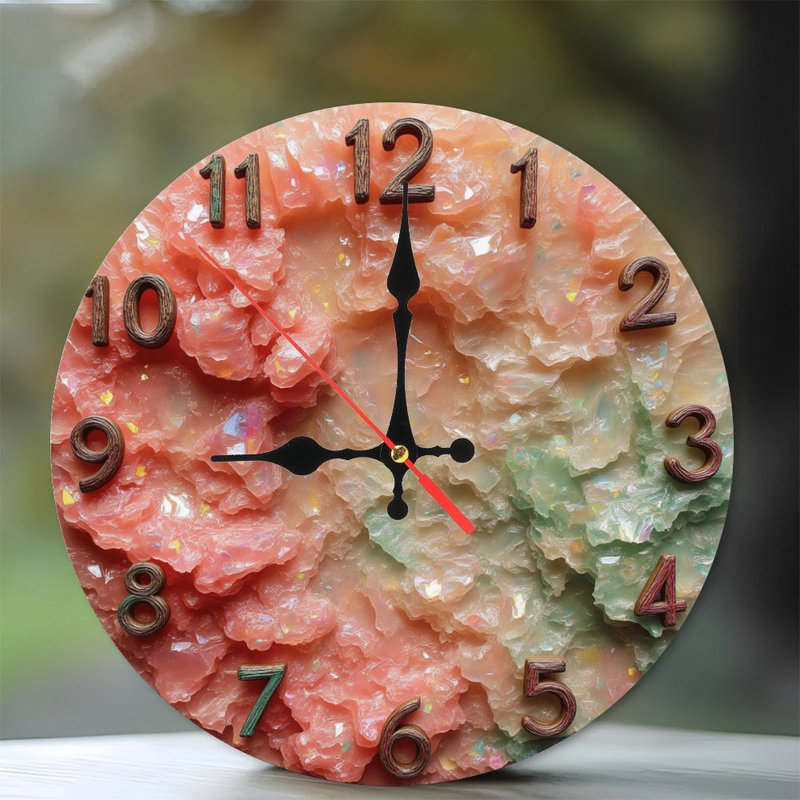 Horloge en résine irisée