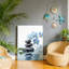 «Blue Orchid Flowers and Zen Stones on Water», art mural en bois à l'arrière 20 po x 30 po
