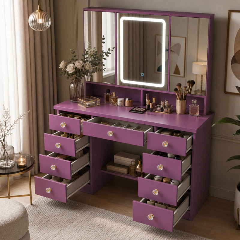 Meuble-lavabo l 43,3 po avec miroir lumineux
