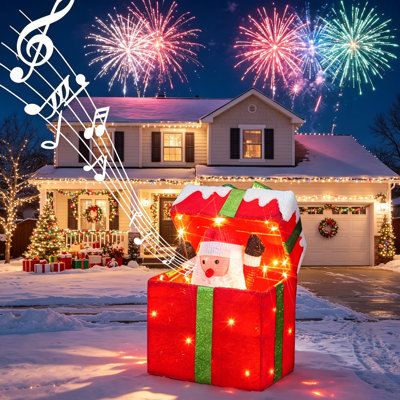 Bonhomme de neige gonflable de 2,4 m avec mains qui tremblent et lumières DEL intégrées, décoration de Noël intérieure et extérieure pour cour, porche, jardin, sous le sapin