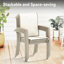 Ensemble de 2 chaises de jardin pour l'extérieur, jardin, bord de piscine, structure de couleur crème-1085701385
