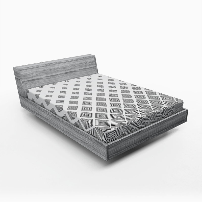 Microfiber Geometric Fitted Sheet, Full Fitted Sheet