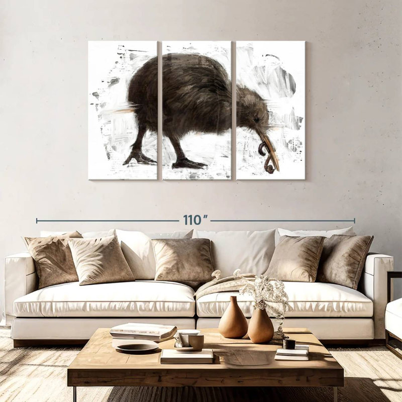 Kiwi With Worm, 48" H x 74" W