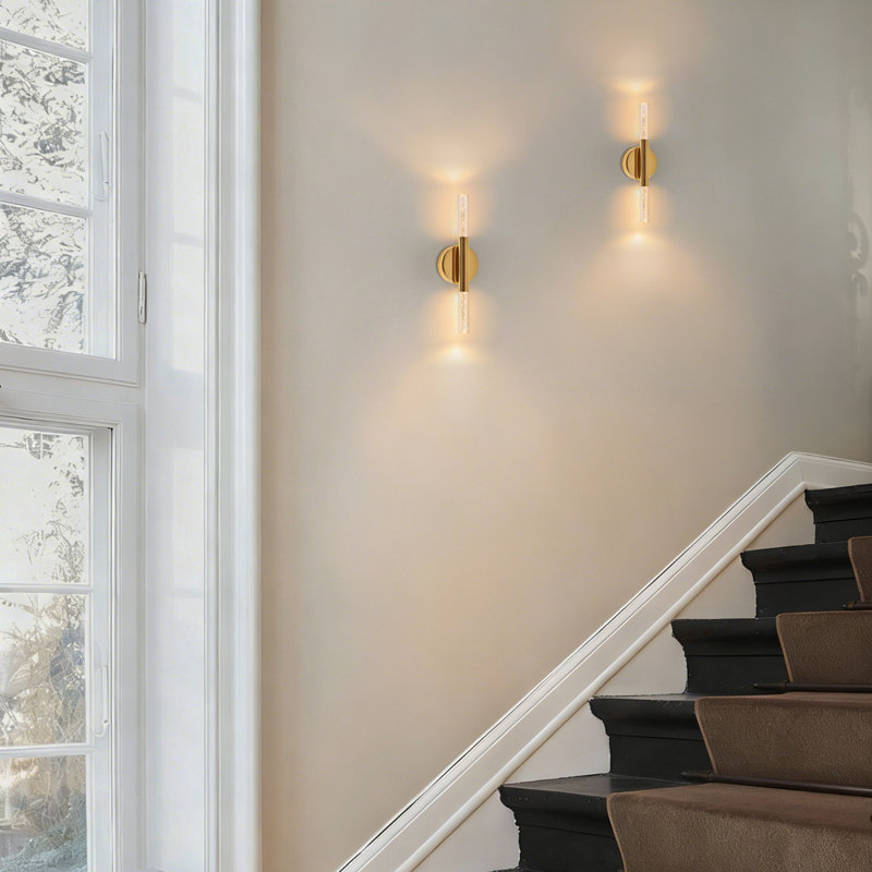 Éclairage pour salle de bain 2 lumières DEL à intensité variable, Doré, Largeur de 16 pouces, 2